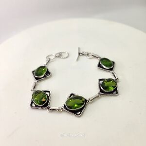 Faceted Peridot Gemstone Ethnic Handmade Bracelet Jewelry